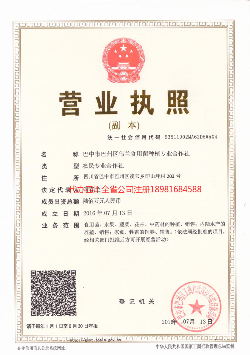 文登文登伟兰食用菌种植专业合作社